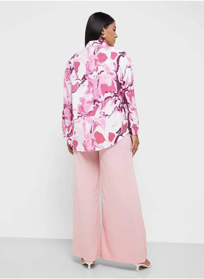 جينجر بلس Buttoned Down Relaxed Fit Shirt & Pant Set