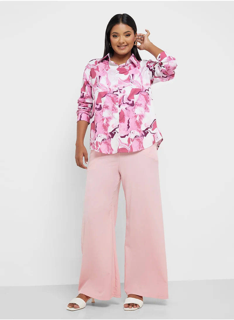 جينجر بلس Buttoned Down Relaxed Fit Shirt & Pant Set
