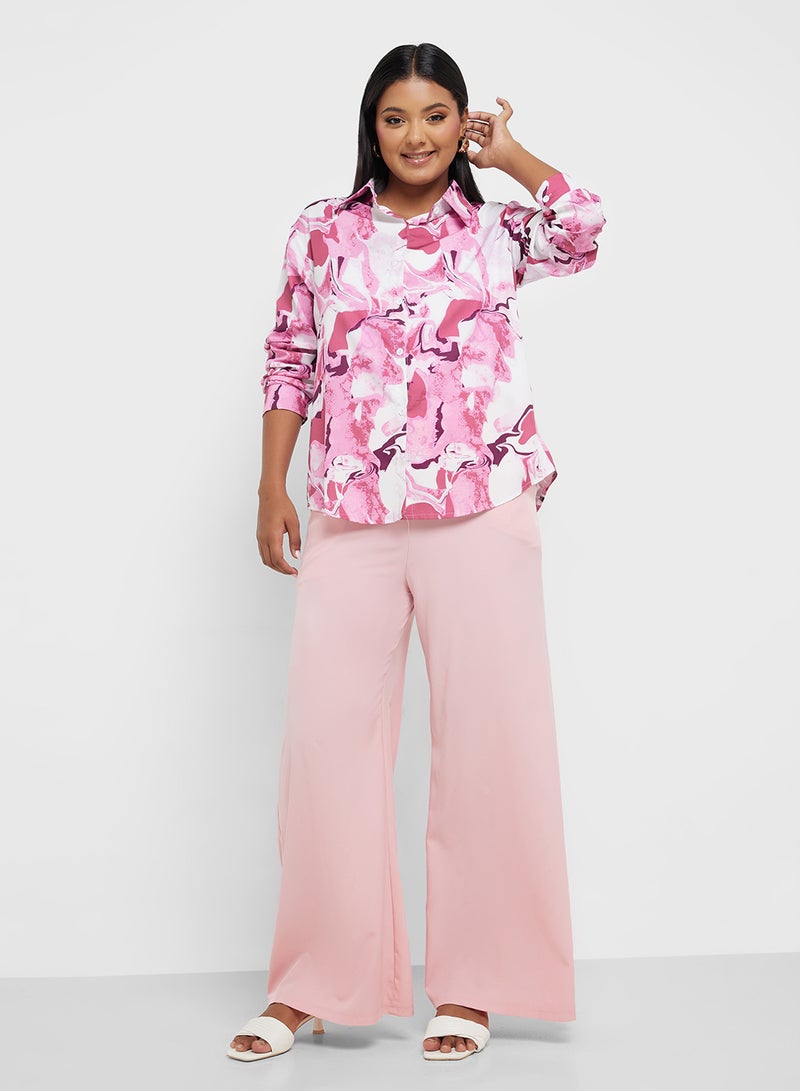 Ginger Plus Buttoned Down Relaxed Fit Shirt & Pant Set  - Image 1