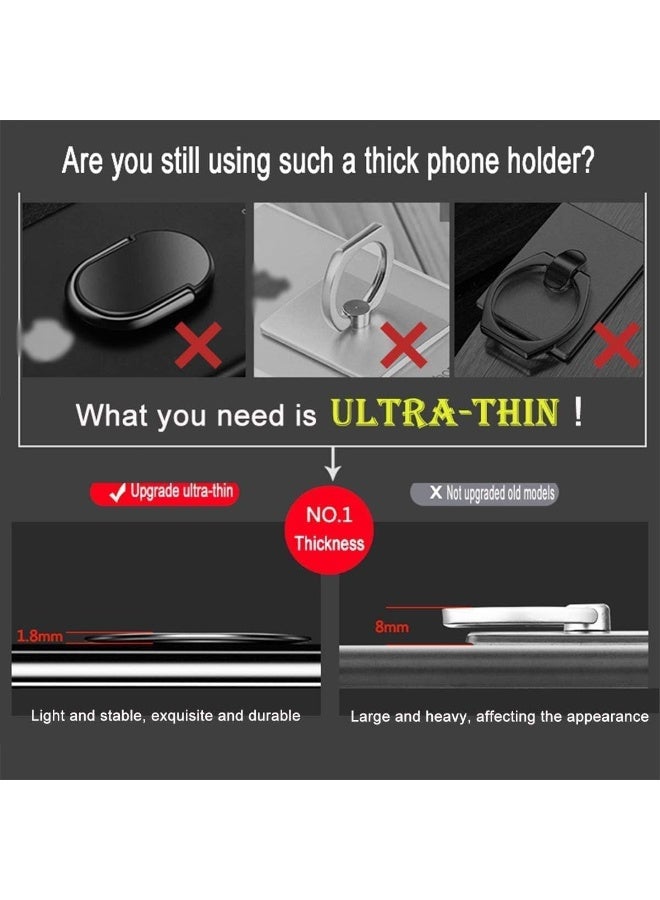 3 مقبضات محركات الهاتف المحمول المغناطيسي ، محركات الهاتف المحمول الرقيقة للغاية ، قابلة للتدوير بـ 360 درجة ، متوافقة مع محركات السيارة ، حلقة من سبائك الزنك ، للهواتف الذكية بحجم 4-8 بوصة - Image 2
