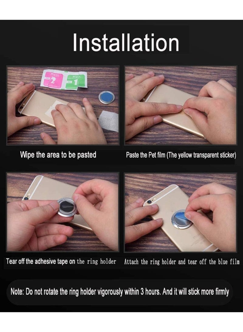 3 مقبضات محركات الهاتف المحمول المغناطيسي ، محركات الهاتف المحمول الرقيقة للغاية ، قابلة للتدوير بـ 360 درجة ، متوافقة مع محركات السيارة ، حلقة من سبائك الزنك ، للهواتف الذكية بحجم 4-8 بوصة - Image 4