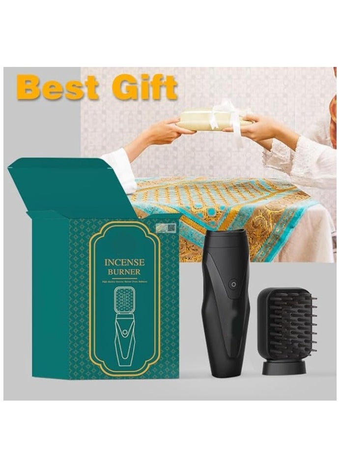 ELTRAZONE Electric Comb Incense Burner for Hair Styling | Portable Arabic Oud Comb Bakhoor Burner with Aromatherapy Function | USB Rechargeable Scented Comb for Hair & Beard Grooming | Safe & Elegant Design for Daily Use (Black) - Image 5