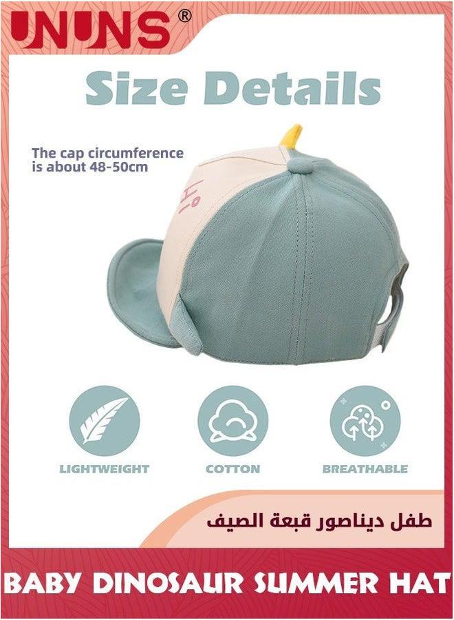 UNUNS Baby Duck Cap,Kids Infants Sun Hat,Cute Cartoon Caps Spring Summer Hat,Baseball For Little Boys Girls Toddler,Soft Cotton Hat School Picnics Parks Camping,Green Dinosaur Mesh - Image 4