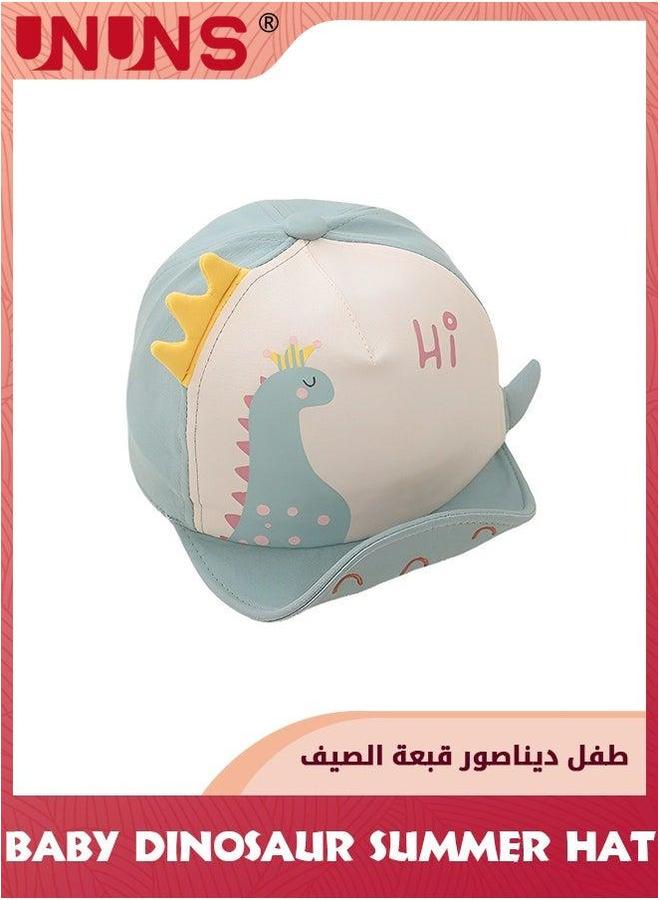 UNUNS Baby Duck Cap,Kids Infants Sun Hat,Cute Cartoon Caps Spring Summer Hat,Baseball For Little Boys Girls Toddler,Soft Cotton Hat School Picnics Parks Camping,Green Dinosaur Mesh - Image 1