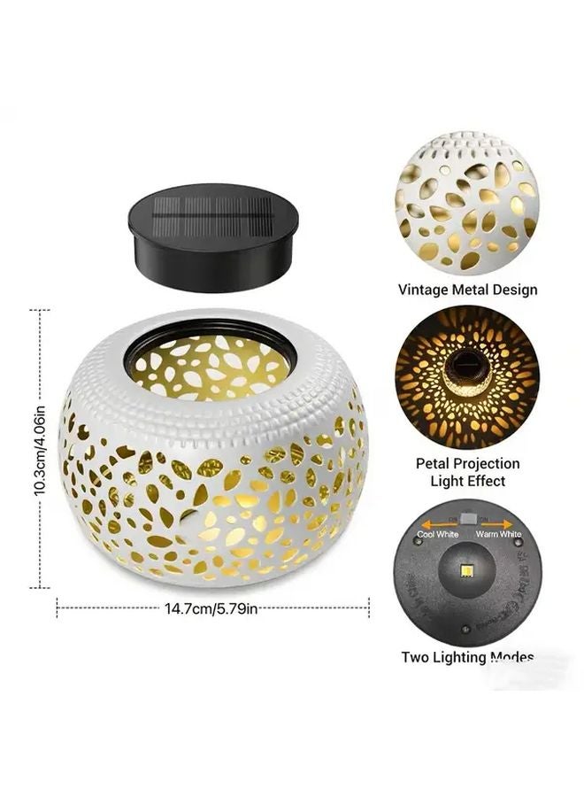 2 Pack Black Outdoor Solar Table Lamp Warm White Light Garden Patio - Image 4