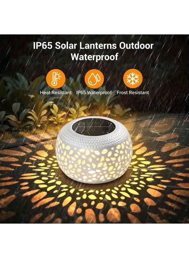 2 Pack Black Outdoor Solar Table Lamp Warm White Light Garden Patio - Image 3