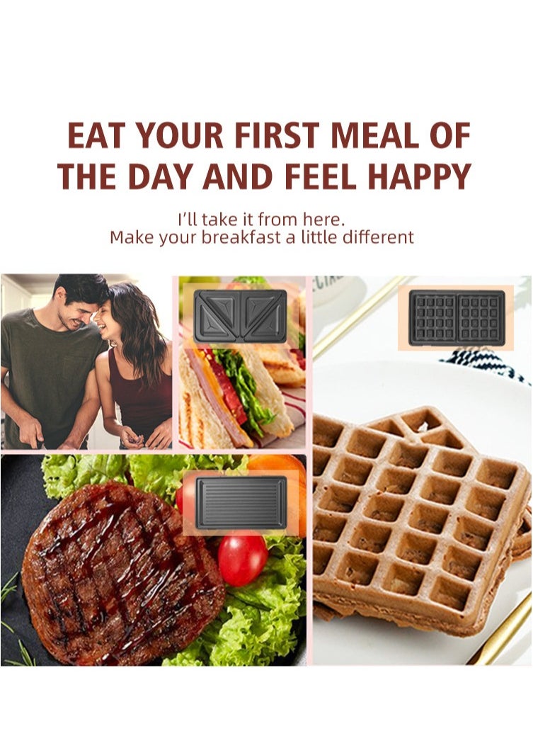 DSP 3 in 1 Detachable Waffle Grill Sandwich Maker  Breakfast Toaster Waffle Maker  - Image 5