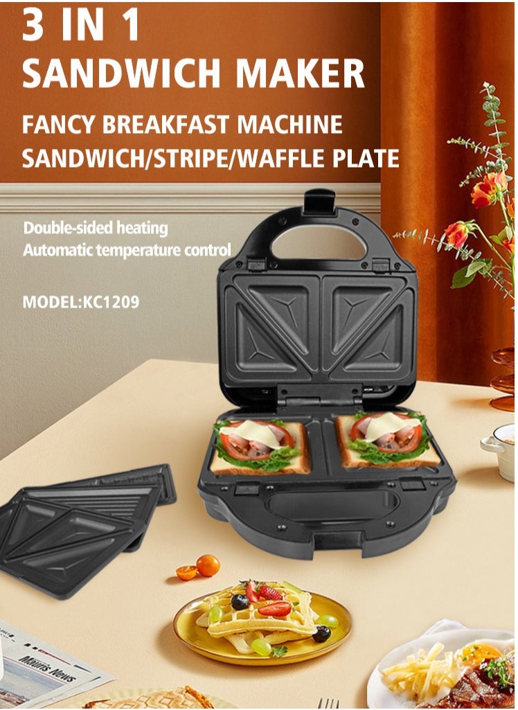 DSP 3 in 1 Detachable Waffle Grill Sandwich Maker  Breakfast Toaster Waffle Maker  - Image 4