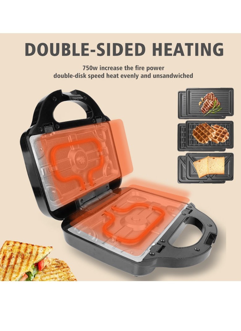 DSP 3 in 1 Detachable Waffle Grill Sandwich Maker  Breakfast Toaster Waffle Maker  - Image 3