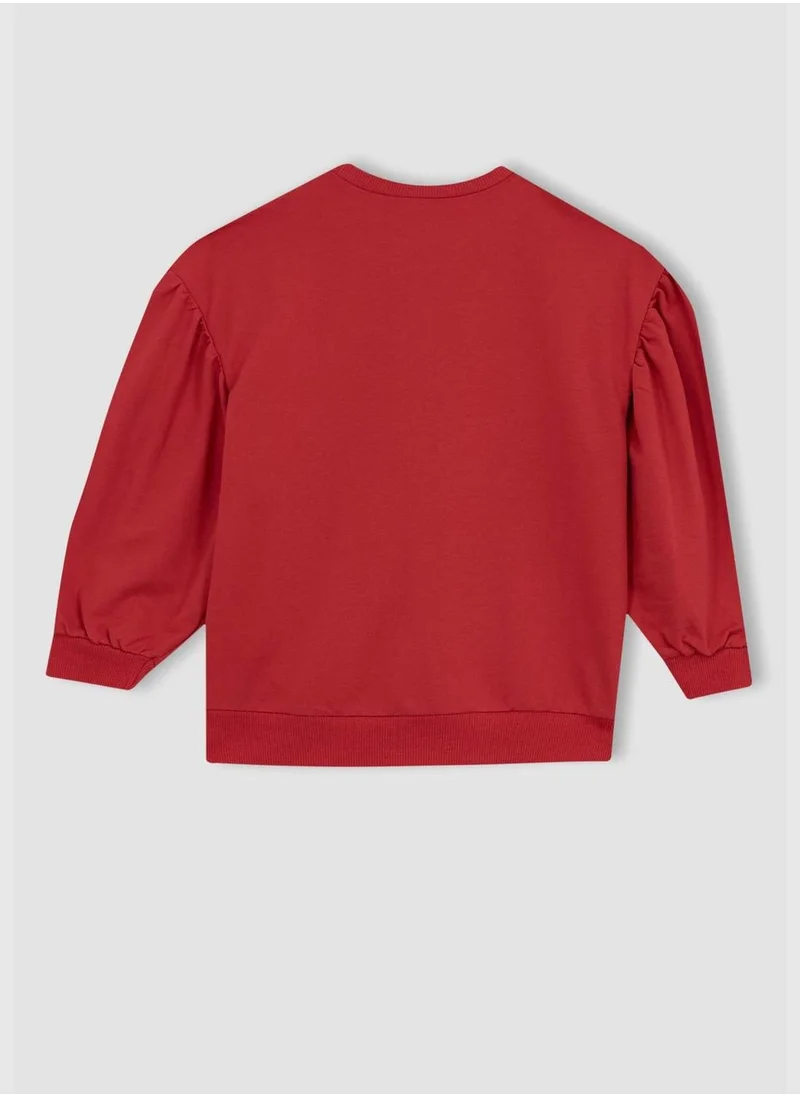 DeFacto New Year Girl C Neck Long Sleeve Knitted Sweatshirt