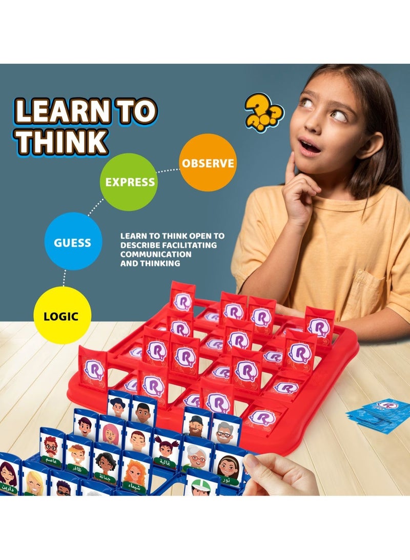 Reva Arabic Guess Who Board Game 3-in-1 | Characters, Fruits & Animals | Family Game for Kids 4+ - Image 2