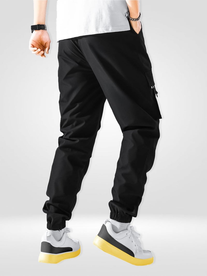 Jump Cuts Boys Mid Rise ||NASA Printed||Black and White||Polyester||Slim Fit||Cargo Pant, 8 Year-9 Year - Image 2
