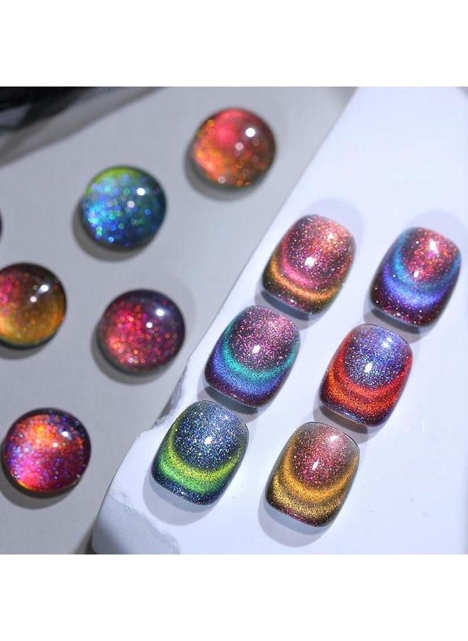 Born Pretty - Born Pretty Cat Magnetic Gel Nail Polish 9D Chameleon Holorgraphic Cat Magnetic Eye Gel Polish Glitter Gel Polish Set 6PCS - Image 1