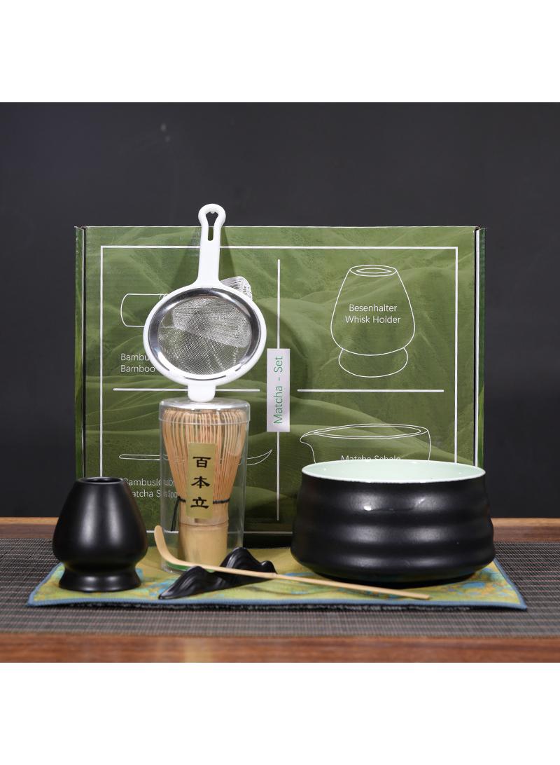 Bluejw Matcha Tea Set Japanese Matcha Tool, Handmade Matcha Ceremony Accessory 7PCS Traditional Matcha Whisk Holder Tea Making Kit Matcha Bowl Tea Scoop Bamboo Whisk Matcha Whisk Kit for Home Gift - Image 1