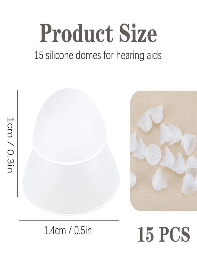 DOERDO DD 15 Pcs Hearing Aid Domes, Silicone Dome Hearing Aid Supplies Replacement Soft Silicone Ear Tips Domes for Hearing Resound Accessories, L - Image 2