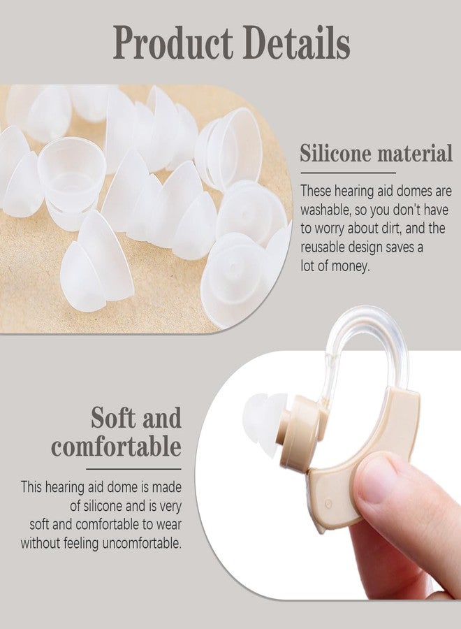 DOERDO DD 15 Pcs Hearing Aid Domes, Silicone Dome Hearing Aid Supplies Replacement Soft Silicone Ear Tips Domes for Hearing Resound Accessories, L - Image 3