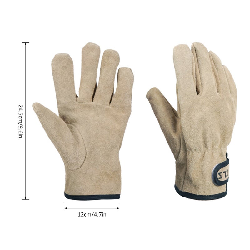 CLS Heat Resistant Gloves High Quality Cowhide Leather - Durable Thermal Work Gloves with Adjustable Strap - Heavy Duty Hand Protection for Barbecue Cooking Baking - Image 3