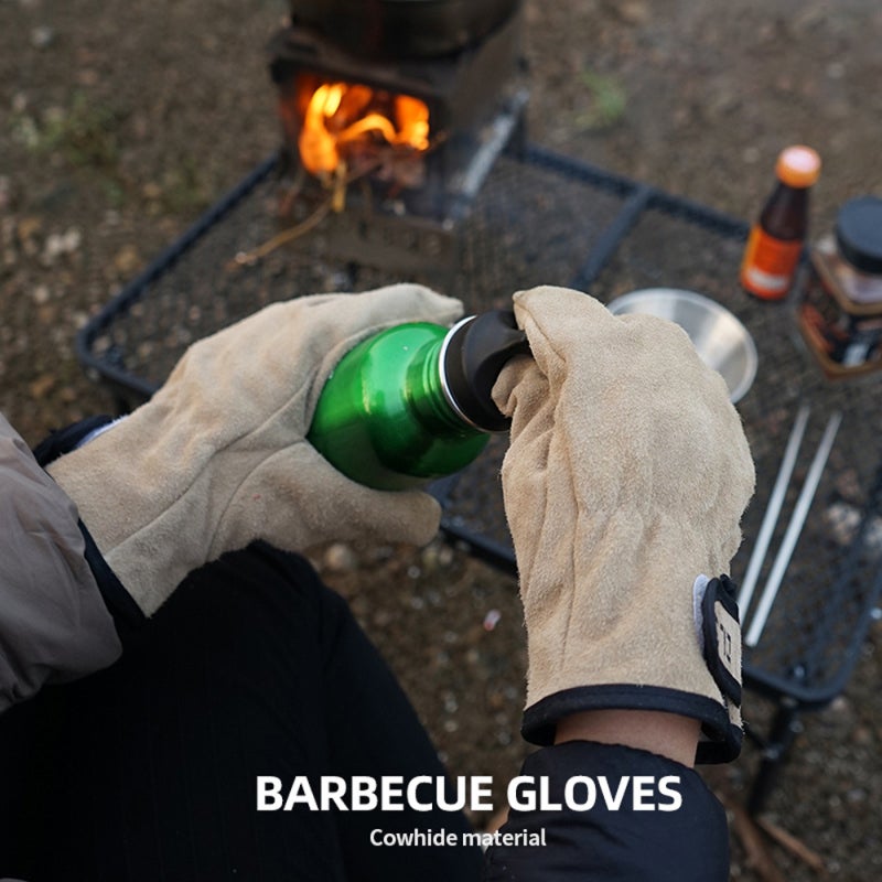 CLS Heat Resistant Gloves High Quality Cowhide Leather - Durable Thermal Work Gloves with Adjustable Strap - Heavy Duty Hand Protection for Barbecue Cooking Baking - Image 5