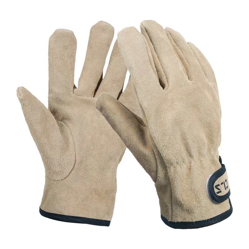 CLS Heat Resistant Gloves High Quality Cowhide Leather - Durable Thermal Work Gloves with Adjustable Strap - Heavy Duty Hand Protection for Barbecue Cooking Baking - Image 1