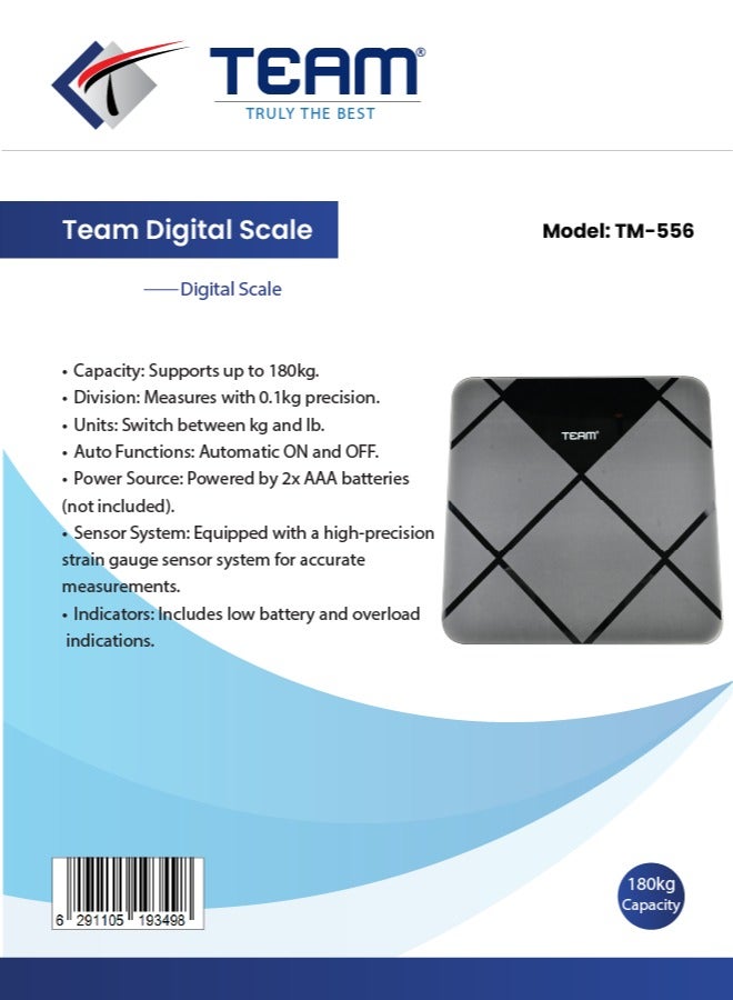 TEAM Digital Weight Scale | Weight Machine | Fitness Tracking | Easy to Use | Portable Design. - Image 4