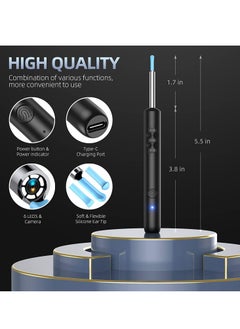 Joyelink Ear Wax Removal, Wi-Fi Visible Ear Cleaner Kit , Ear Wax Removal Tool with 1080 HD Camera and 6 Ear Scoops (Black)  - Image 5