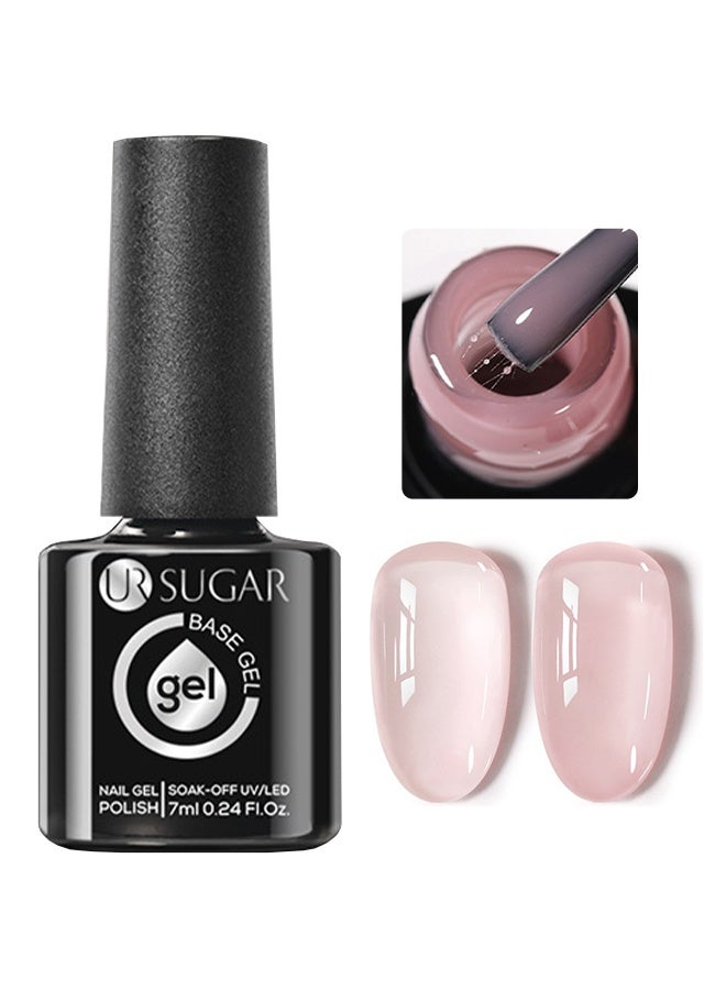 UR SUGAR Base Gel, Nail Gel Polish, Nude Pink Fiber Glass Rubber Base Gel Nail Polish for Repair Broken Nails StrengthenerGel Base Coat Brush On Building Gel - Image 1