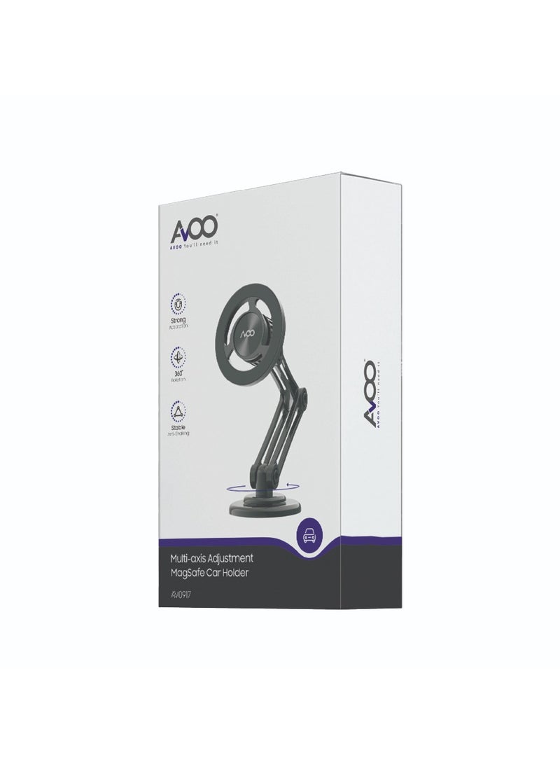 AVOO Strong Magnetic Car Phone Holder with 3-Axis Height Adjustment, 1080° Adjustable Angle Phone Holder with Strong Nano Adhesive, No Trace and Super Load-bearing Capacity, Compatible with Various Cell Phones. - Image 2