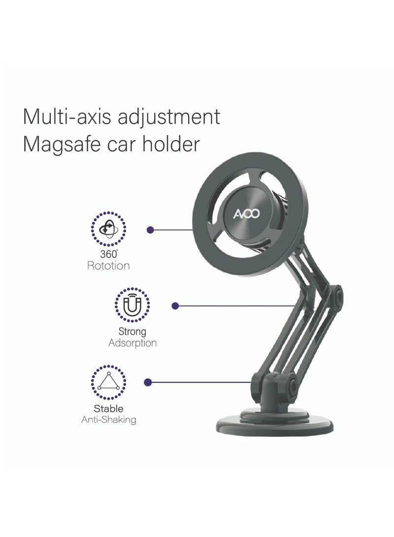 AVOO Strong Magnetic Car Phone Holder with 3-Axis Height Adjustment, 1080° Adjustable Angle Phone Holder with Strong Nano Adhesive, No Trace and Super Load-bearing Capacity, Compatible with Various Cell Phones. - Image 5