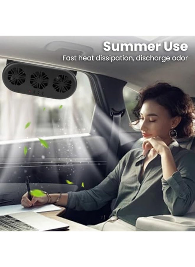 مروحة عادم للسيارة تعمل بالطاقة الشمسية 5000 دورة في الدقيقة USB تهوية نافذة سيارات الدفع الرباعي تبريد عالمية تدور مع تشغيل صامت اسود - Image 4