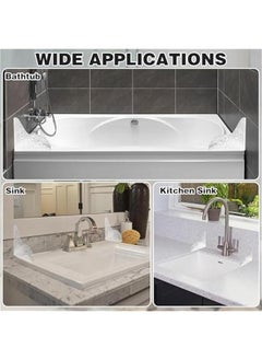 MIXDE 2Pcs Shower Splash Guard, Self- Adhesive Shower Water Splash Guard Drip Blocker, Clear Bathtub Water Splash Guard for Tub, Acrylic Shower Curtain Bathtub Corner (Stone pattern)  - Image 5