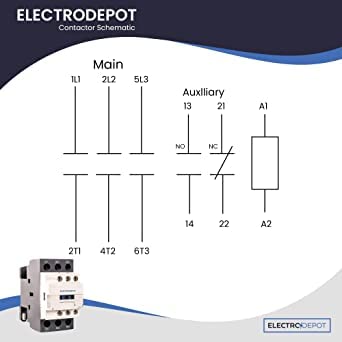 Electrodepot 20 Amp Motor Control AC Contactor 18A 3 Phase 3-Pole, Lighting 32A Coil 120V - 100% Quality - Image 2