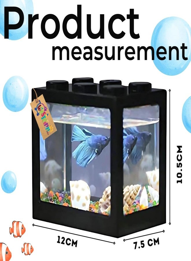 Western Era Small Betta Fish Tank - Compact, Durable, Easy-to-Clean Acrylic Fish Aquarium, Perfect for Small Spaces Like Home, Office,Minimalist, Modern Design, Stylish, Low-Maintenance (Pack of 3) - Image 3