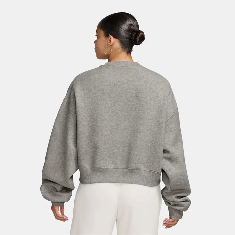 Nike Grey Women's Studio Fleece Cropped Sweatshirt for Women | Best Price UAE