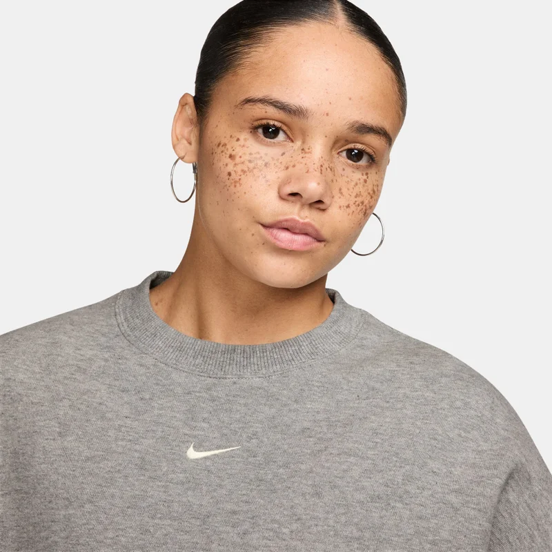 Nike Grey Women's Studio Fleece Cropped Sweatshirt for Women | Best Price UAE