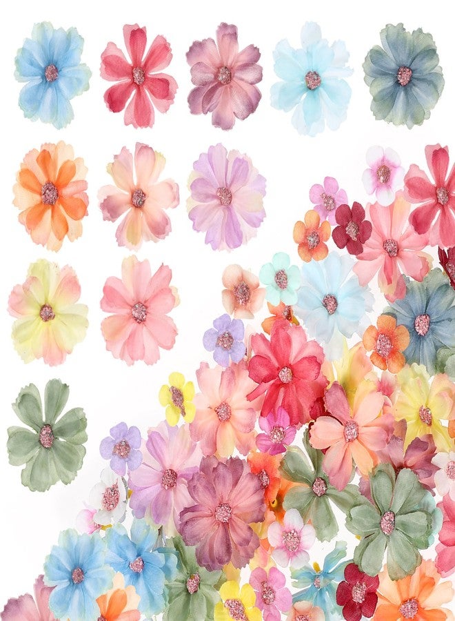 EupHHonycs 150PCS Small Fake Flowers for Crafts Mini Faux Flower Heads Artificial Flower Heads Small Rose Daisy Fabric Flowers Multicolor Small Silk Flower Heads for DIY Garland Home Wedding Party Decoration - Image 1