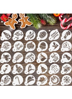Marspark 30 Pieces Christmas and Thanksgiving Cookie Stencils - Reusable Cake Templates for DIY Baking - Holiday Dessert Decorating Tools for Food and Craft  - Image 1