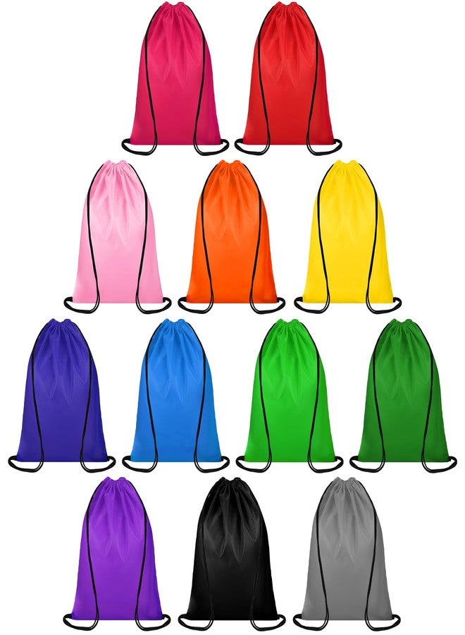 Dntorx 12 Colors Drawstring Backpacks Bulk, Drawstring Bags DIY Waterproof Nylon Cinch Bags for Sports, Gym, Travel, Swimming, Beach, Men&Women, Lightweight, Reusable - Image 1
