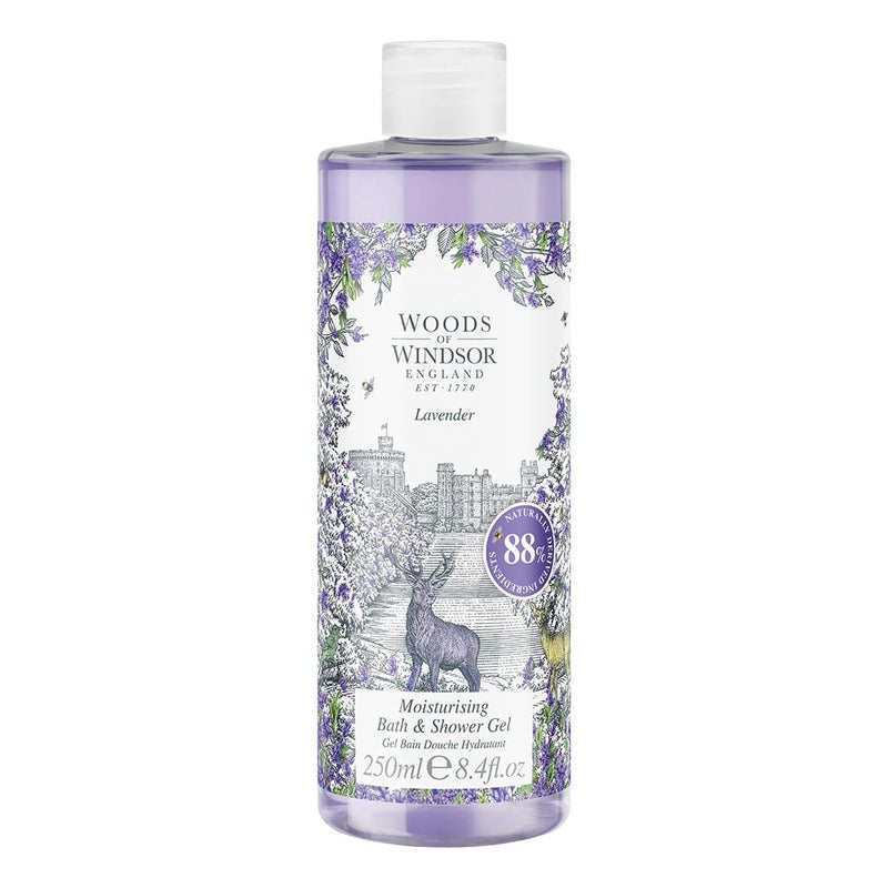 Woods of Windsor Lily of the Valley Bath and Shower Gel, Womens Shower Gel with Geranium and Citrus Notes, Moisturizing Body Wash for Women with Vitamin E, Lily of the Valley Scent 250ml