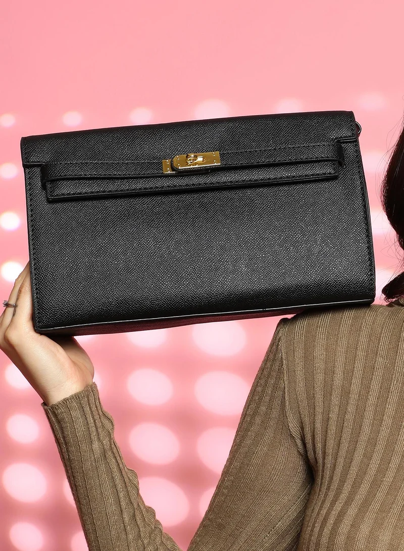 Haute Sauce  Textured Turn-Lock Clutch Bag for Women | Best Price UAE