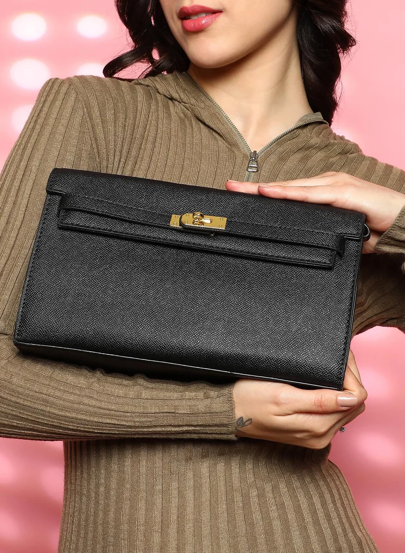 Haute Sauce  Textured Turn-Lock Clutch Bag for Women | Best Price UAE