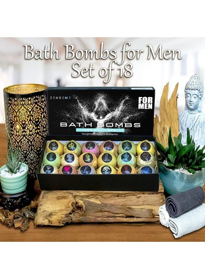 ZenseMe Bath Bombs For Men, Gift Set Of 18 Scented Organic Handmade Bath Bombs Of 2.5 Oz With Natural Essential Oils - Image 5