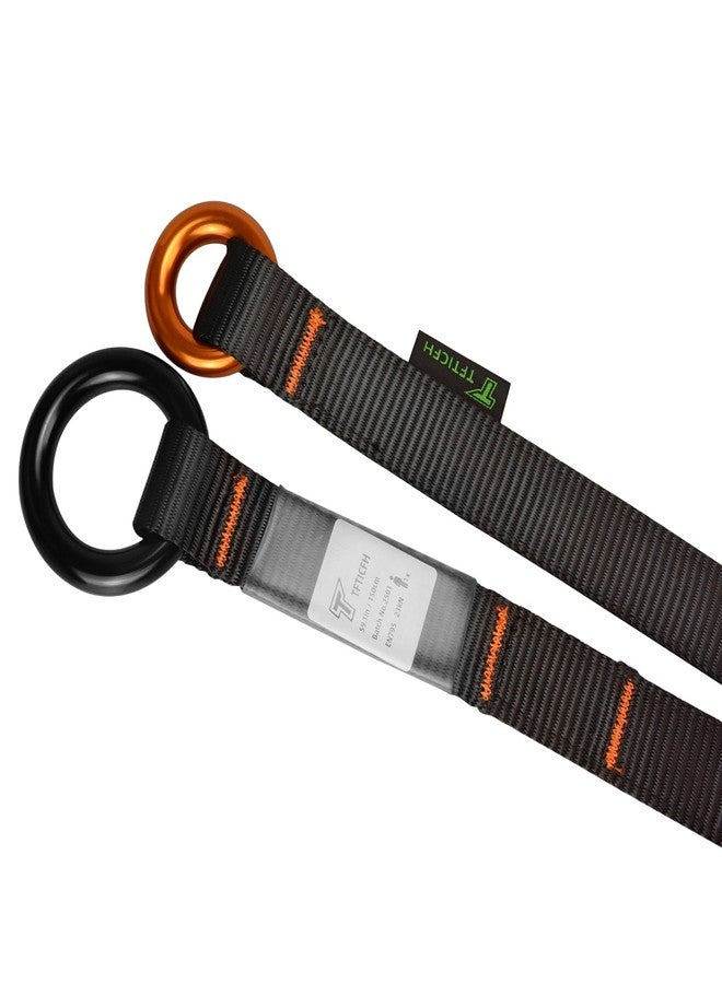 TFTICFH Friction Saver, 23kN Cambium Saver Retrievable Anchor, Climbing Rope Loop Belt Sling with Two 25kN Aluminum Rings for Arborist Tree Climbing Rappeling, 35.4 in, 90cm, Black - Image 4