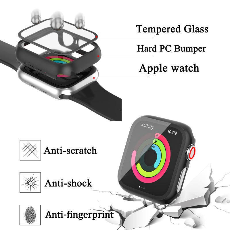 HASDON [12 Pack Case Compatible with Apple Watch 40mm SE 3 SE 2 Series 6 5 4 SE with Tempered Glass Screen Protector, Hard PC Bumper Overall Shockproof Protective Cover for iWatch 40mm Accessories - Image 2