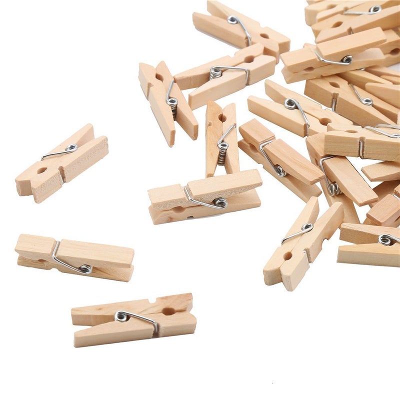 DECORA 3.5cm Sturdy Natural Wooden Mini Clothespin 100 Pieces in One Package - Image 4