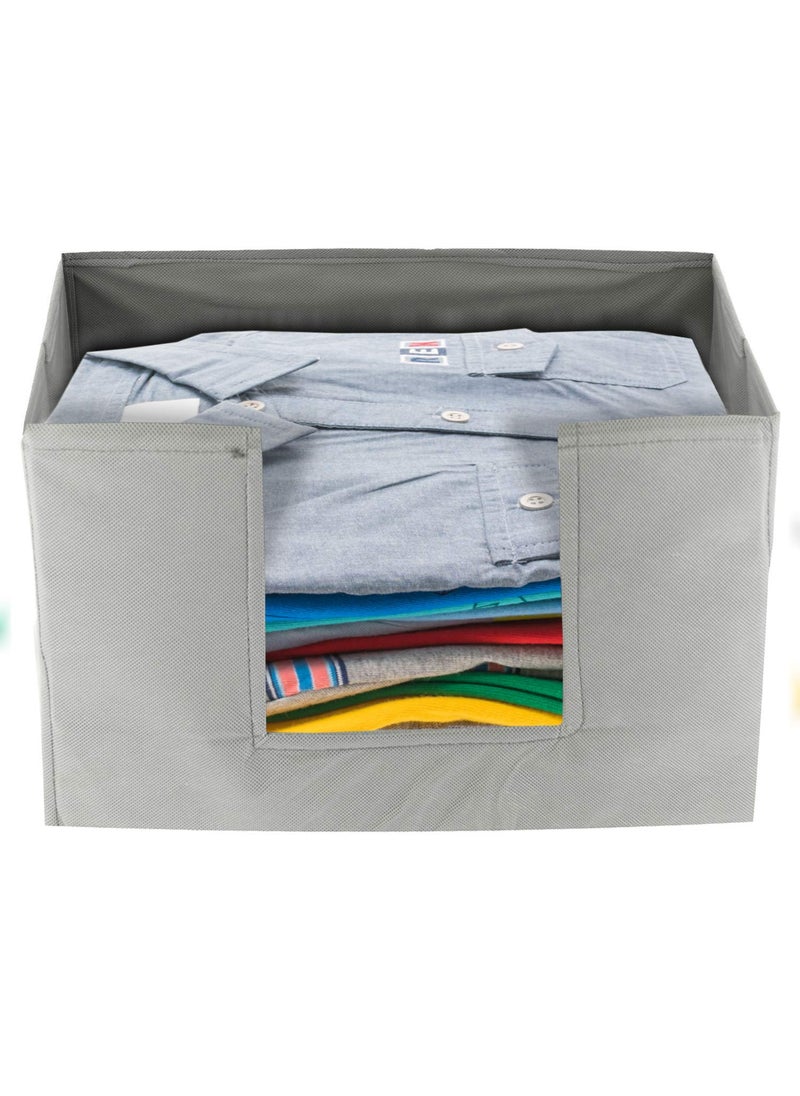 Kuber Industries Kuber Industries Non-Woven Fabric Foldable Cloth Storage Boxes Organizer for Wardrobe with Handle (Grey)  - Image 4