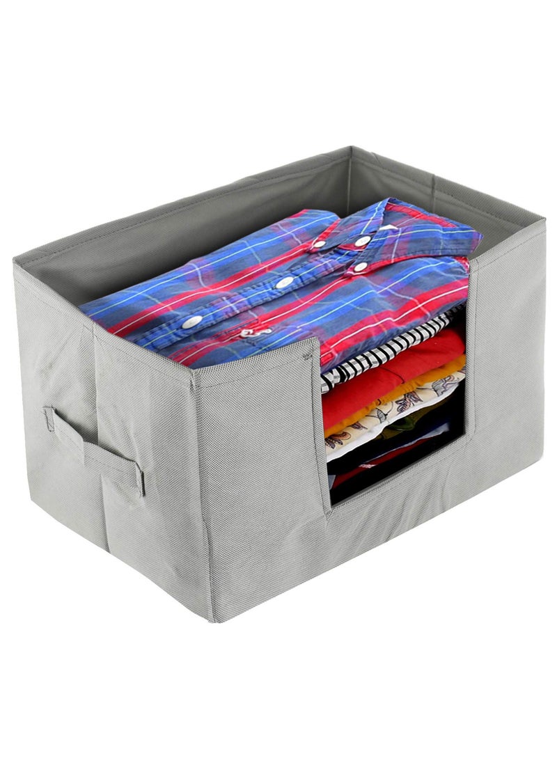 Kuber Industries Kuber Industries Non-Woven Fabric Foldable Cloth Storage Boxes Organizer for Wardrobe with Handle (Grey)  - Image 1