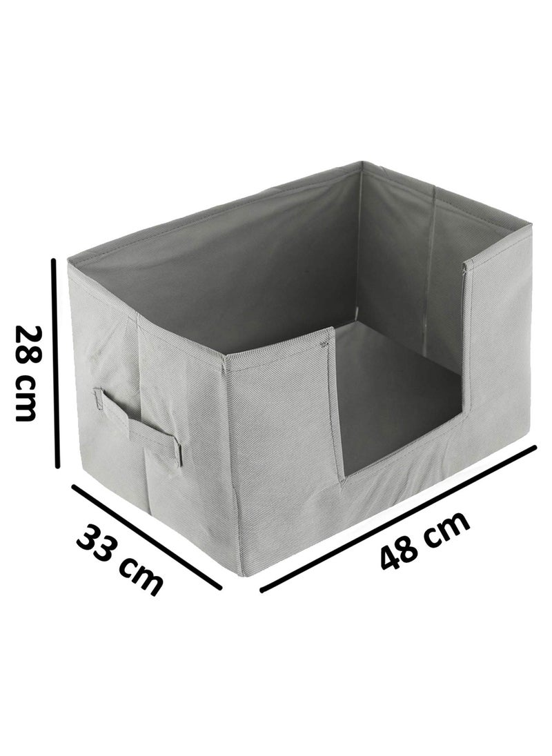 Kuber Industries Kuber Industries Non-Woven Fabric Foldable Cloth Storage Boxes Organizer for Wardrobe with Handle (Grey)  - Image 5
