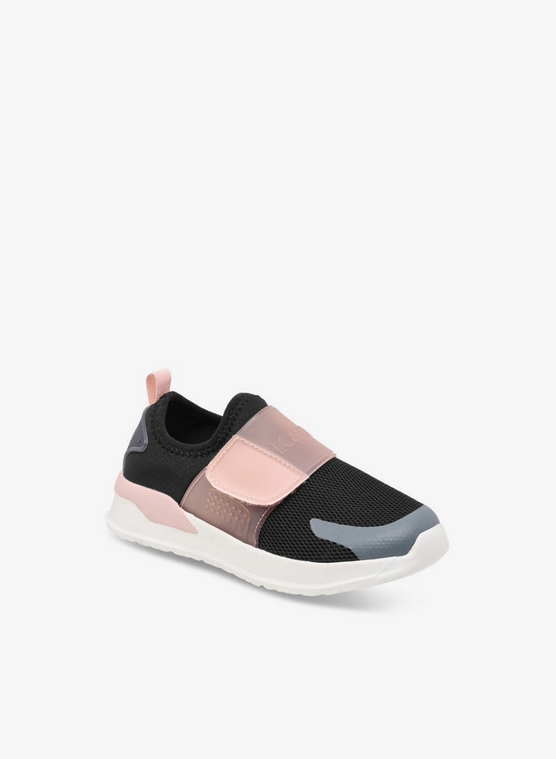 Kappa Girls' Logo Detail Sports Shoes with Hook and Loop Closure - Image 2