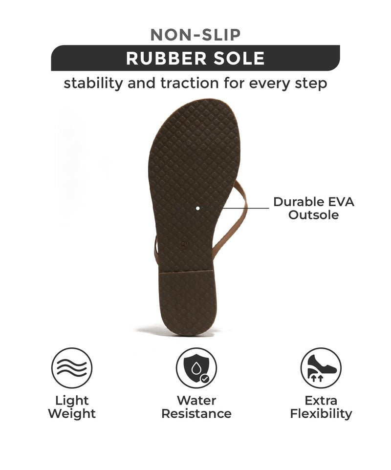 Project Cloud Flip Flops for Women - Memory Foam Flats Summer Sandals for Women 2025 - Vegan Leather Lightweight Womens Sandals Summer Beach Essentials Slides (Foundations, Taupe, 7) - Image 4