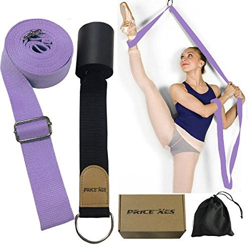 Price Xes Adjustable Leg Stretcher Lengthen Ballet Stretch Band - Easy Install on Door Flexibility Stretching Leg Strap Great Cheer Dance Gymnastics Trainer stretching equipment taekwondo Training (purple-2) - Image 1